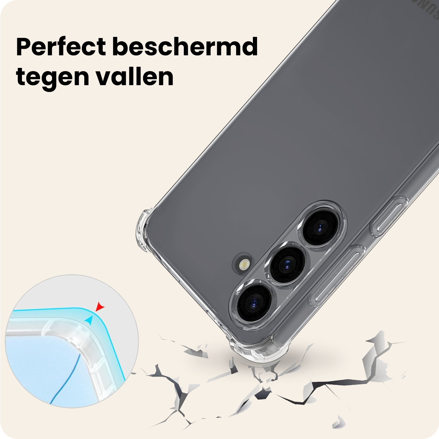 Nomfy Nomfy Samsung Galaxy S25 FE Hoesje Shockproof - Transparant