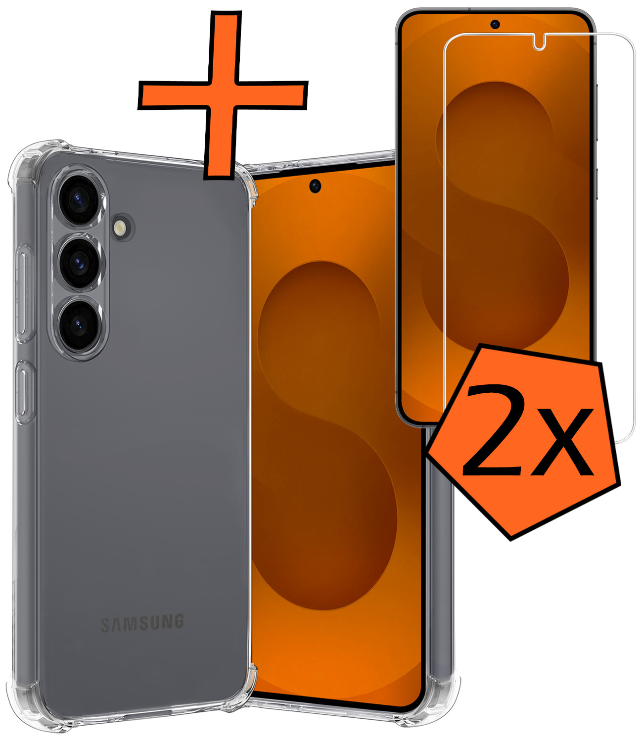 Nomfy Nomfy Samsung Galaxy S25 FE Hoesje Shockproof Met 2x Screenprotector