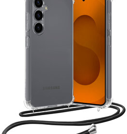 Nomfy Nomfy Samsung Galaxy S25 FE Hoesje Transparant Shockproof Met Zwart Koord