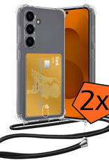 Nomfy Nomfy Samsung Galaxy S25 FE Hoesje Pashouder met Koord - 2 PACK