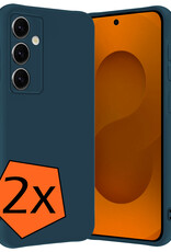 Nomfy Nomfy Samsung Galaxy S25 FE Hoesje Siliconen - Donkerblauw - 2 PACK