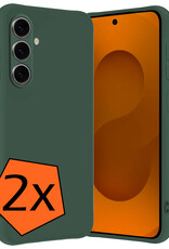 Nomfy Nomfy Samsung Galaxy S25 FE Hoesje Siliconen - Donkergroen - 2 PACK