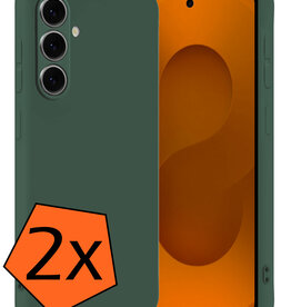Nomfy Nomfy Samsung Galaxy S25 FE Hoesje Siliconen - Donkergroen - 2 PACK