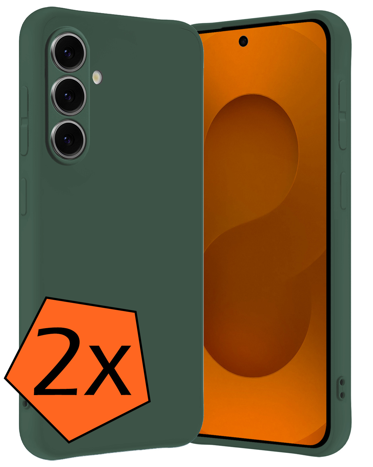 Nomfy Nomfy Samsung Galaxy S25 FE Hoesje Siliconen - Donkergroen - 2 PACK