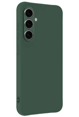 Nomfy Nomfy Samsung Galaxy S25 FE Hoesje Siliconen Met Screenprotector - Donkergroen