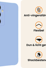 Nomfy Nomfy Samsung Galaxy S25 FE Hoesje Siliconen Met Screenprotector - Lichtblauw