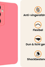 Nomfy Nomfy Samsung Galaxy S25 FE Hoesje Siliconen Met Screenprotector - Lichtroze