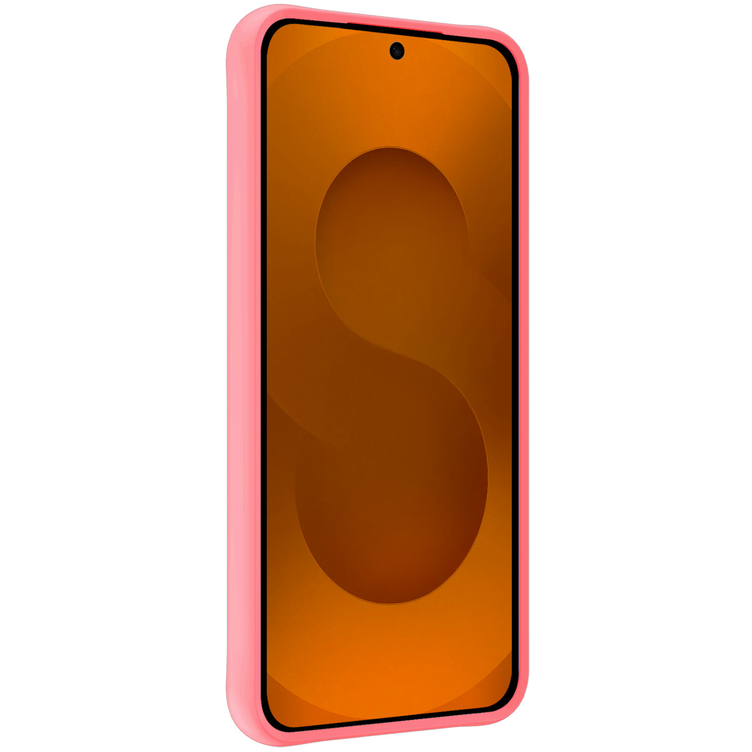 Nomfy Nomfy Samsung Galaxy S25 FE Hoesje Siliconen Met Screenprotector - Lichtroze