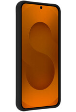 Nomfy Nomfy Samsung Galaxy S25 FE Hoesje Siliconen Met Screenprotector - Zwart