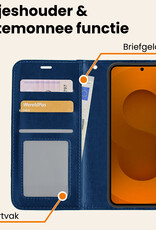 Nomfy Nomfy Samsung Galaxy S25 FE Hoesje Bookcase Met Screenprotector - Donkerblauw