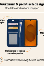 Nomfy Nomfy Samsung Galaxy S25 FE Hoesje Bookcase Met Screenprotector - Donkerblauw