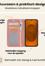 Nomfy Nomfy Samsung Galaxy S25 FE Hoesje Bookcase Met 2x Screenprotector - Rose Goud