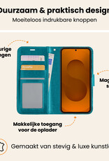 Nomfy Nomfy Samsung Galaxy S25 FE Hoesje Bookcase Met 2x Screenprotector - Turquoise