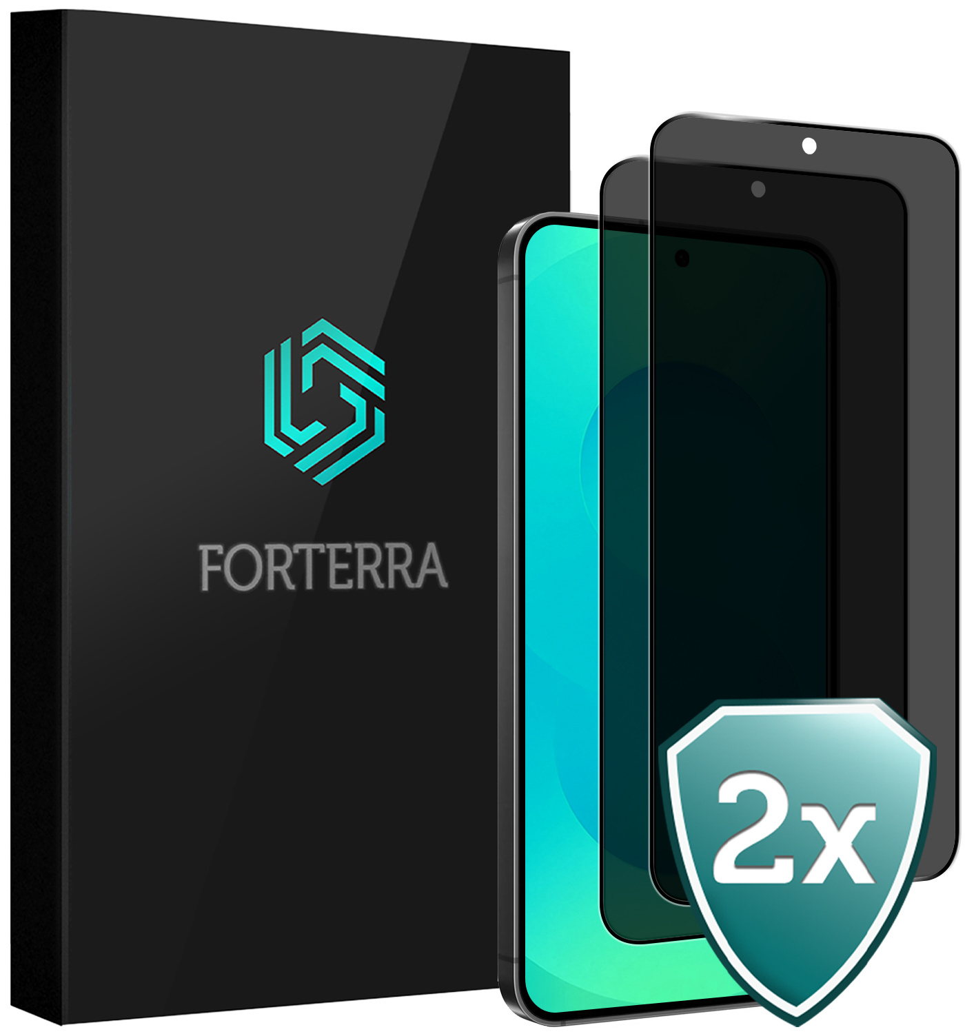 Forterra Forterra Samsung Galaxy S25 FE Screenprotector Glas Privacy - 2 PACK