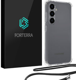 Forterra Forterra Samsung Galaxy S25 FE Hoesje Transparant Shockproof Met Zwart Koord
