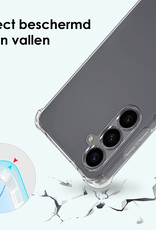 Forterra Forterra Samsung Galaxy S25 FE Hoesje Transparant Shockproof Met Zwart Koord