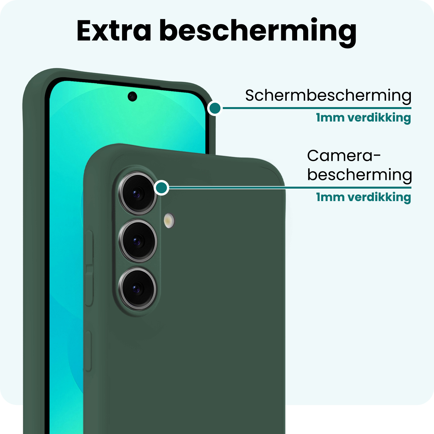 Forterra Forterra Samsung Galaxy S25 FE Hoesje Siliconen - Donkergroen