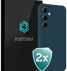 Forterra Forterra Samsung Galaxy S25 FE Hoesje Siliconen - Donkerblauw - 2 PACK
