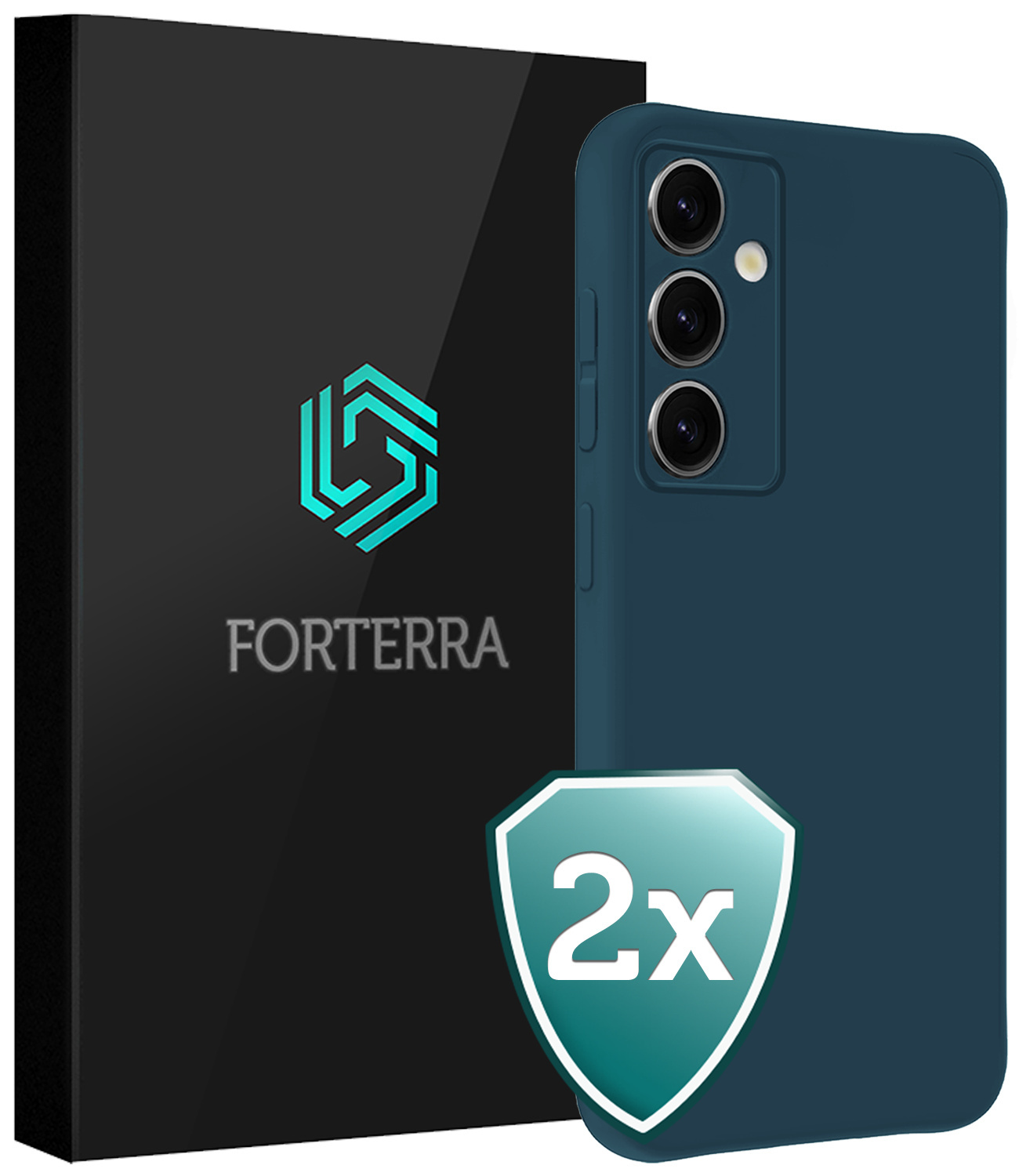 Forterra Forterra Samsung Galaxy S25 FE Hoesje Siliconen - Donkerblauw - 2 PACK