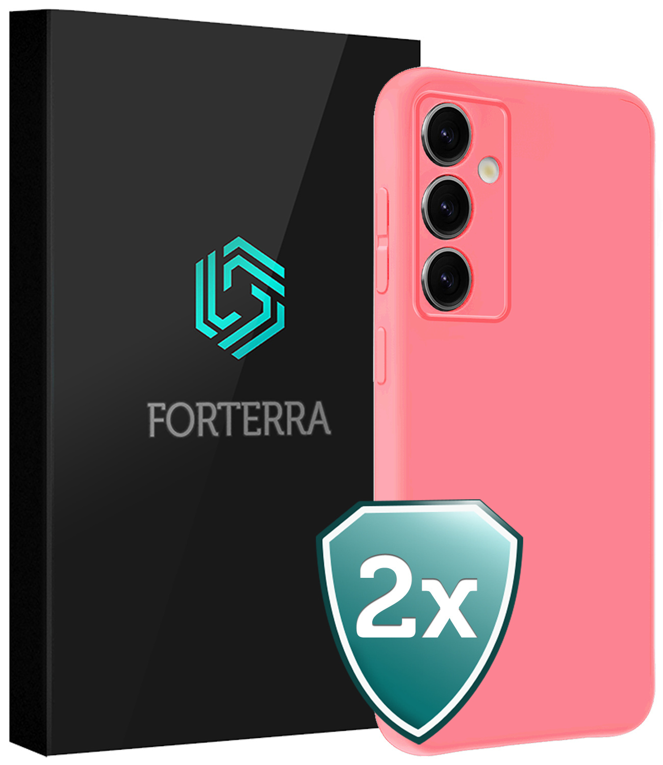 Forterra Forterra Samsung Galaxy S25 FE Hoesje Siliconen - Lichtroze - 2 PACK