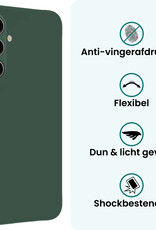 Forterra Forterra Samsung Galaxy S25 FE Hoesje Siliconen Met Screenprotector - Donkergroen