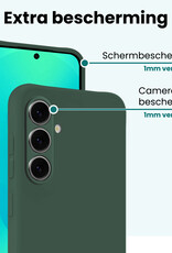 Forterra Forterra Samsung Galaxy S25 FE Hoesje Siliconen Met Screenprotector - Donkergroen
