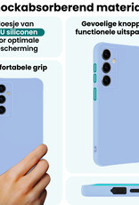 Forterra Forterra Samsung Galaxy S25 FE Hoesje Siliconen Met 2x Screenprotector - Lichtblauw
