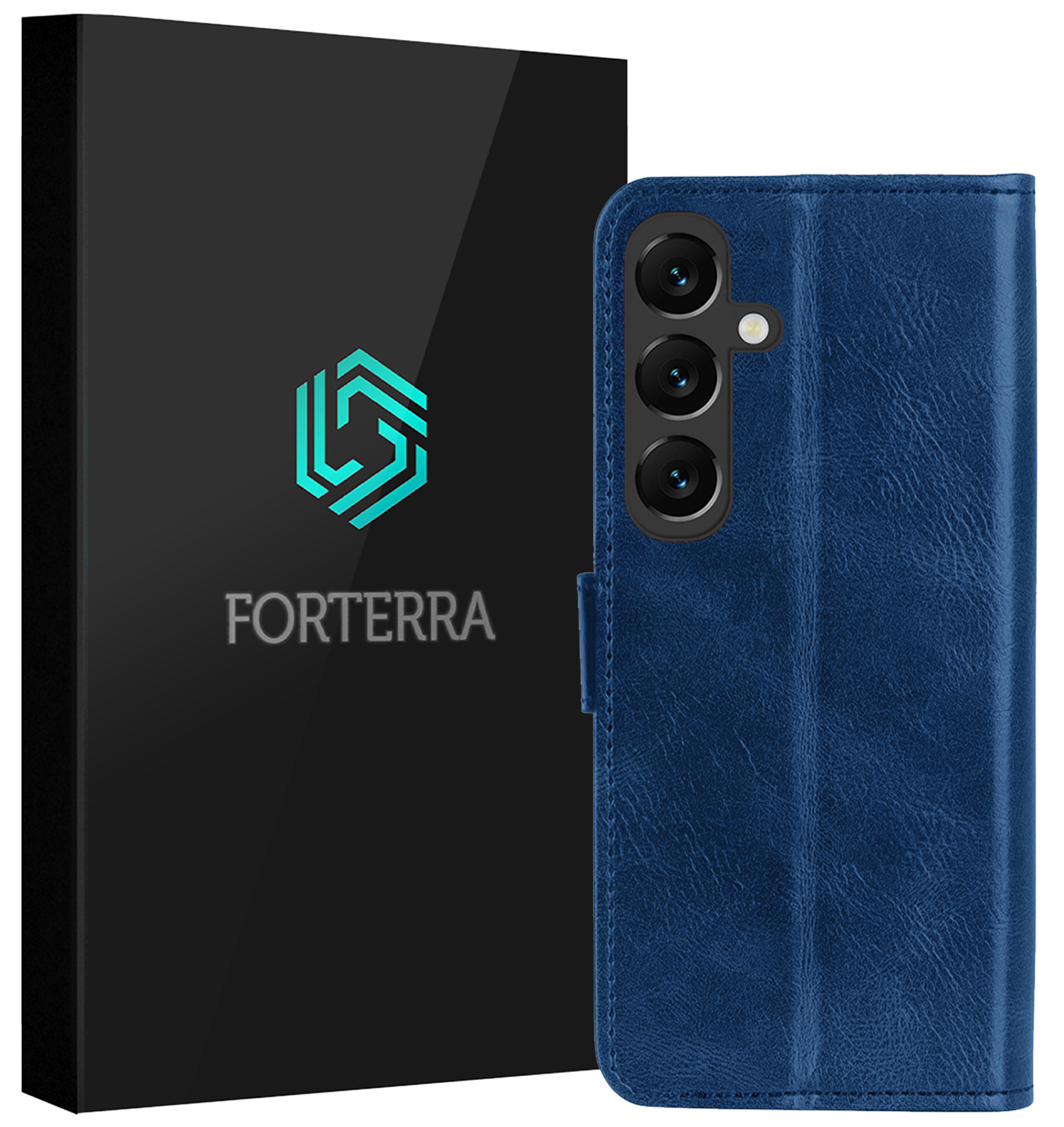 Forterra Forterra Samsung Galaxy S25 FE Hoesje Bookcase - Donkerblauw