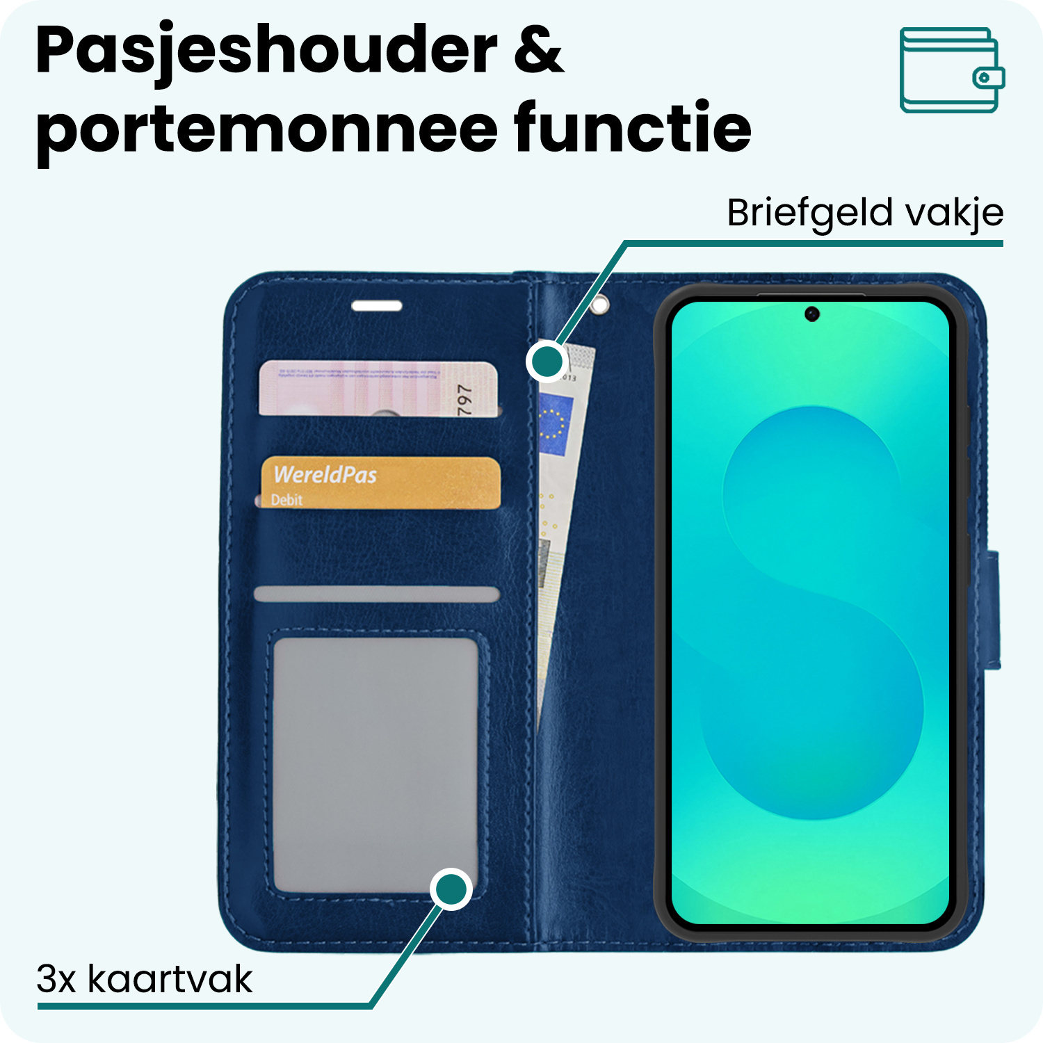 Forterra Forterra Samsung Galaxy S25 FE Hoesje Bookcase - Donkerblauw