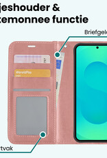 Forterra Forterra Samsung Galaxy S25 FE Hoesje Bookcase Met 2x Screenprotector - Rose Goud