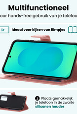 Forterra Forterra Samsung Galaxy S25 FE Hoesje Bookcase Met 2x Screenprotector - Rose Goud