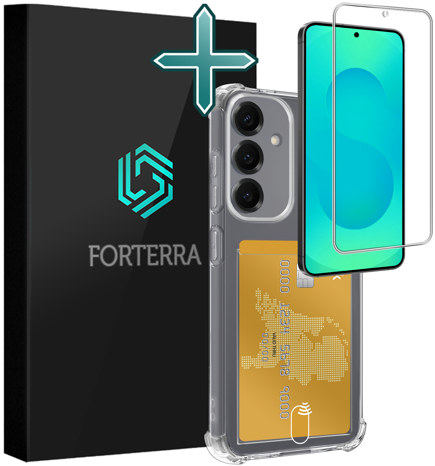 Forterra Forterra Samsung Galaxy S25 FE Hoesje Pashouder Met Screenprotector