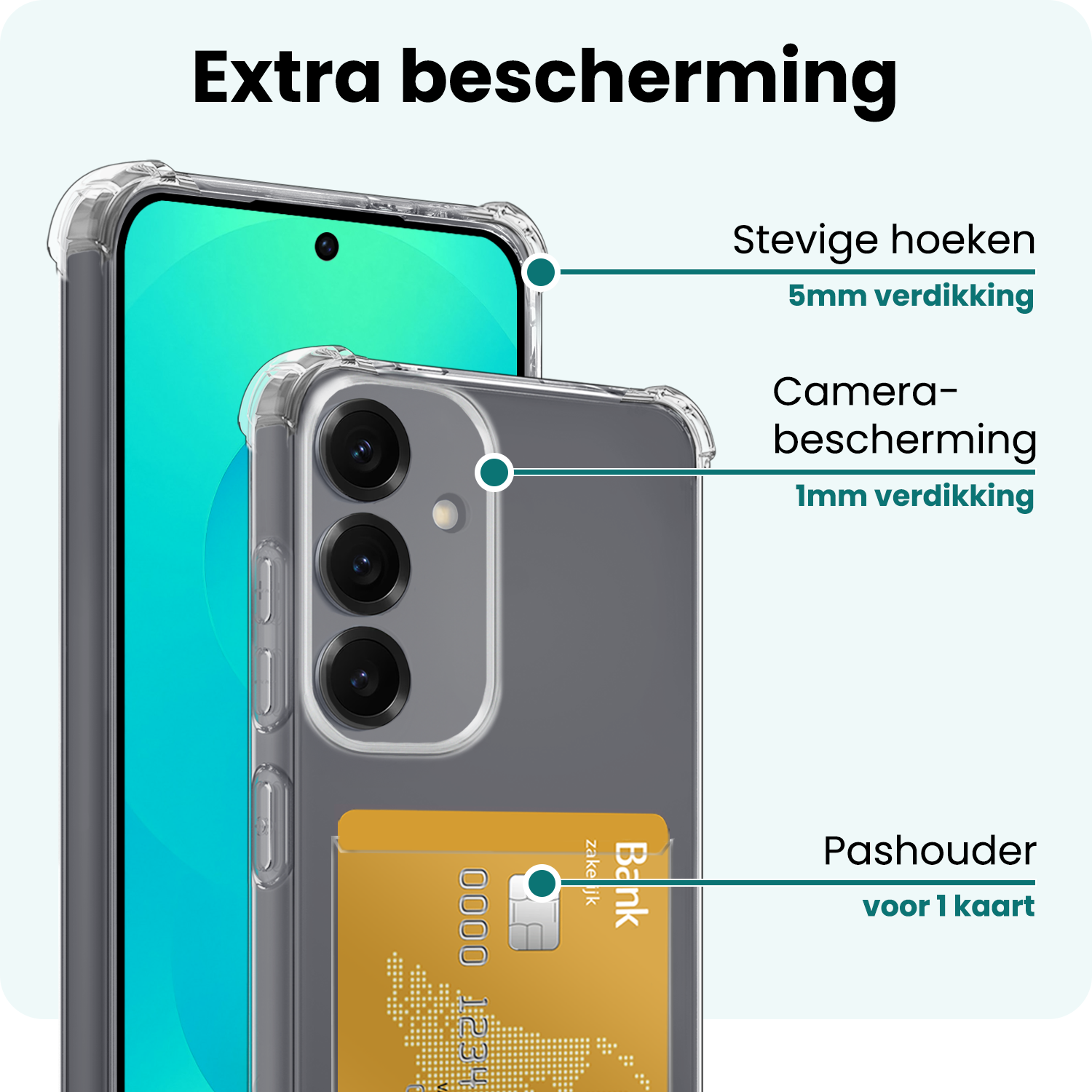 Forterra Forterra Samsung Galaxy S25 FE Hoesje Pashouder Met Screenprotector