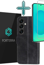 Forterra Forterra Samsung Galaxy S25 FE Hoesje Bookcase Met Screenprotector - Zwart