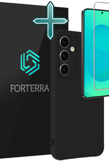 Forterra Forterra Samsung Galaxy S25 FE Hoesje Siliconen Met Screenprotector - Zwart