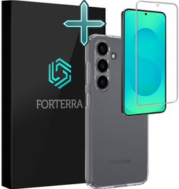 Forterra Forterra Samsung Galaxy S25 FE Hoesje Siliconen Met Screenprotector - Transparant