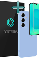 Forterra Forterra Samsung Galaxy S25 FE Hoesje Siliconen Met Screenprotector - Lichtblauw