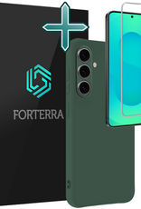 Forterra Forterra Samsung Galaxy S25 FE Hoesje Siliconen Met Screenprotector - Donkergroen