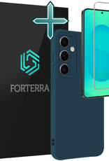 Forterra Forterra Samsung Galaxy S25 FE Hoesje Siliconen Met Screenprotector - Donkerblauw