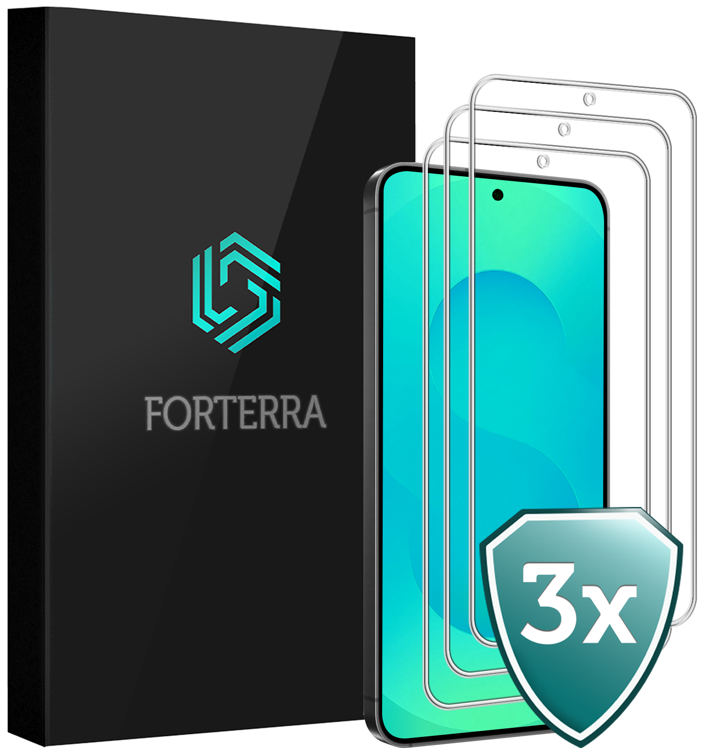 Forterra Forterra Samsung Galaxy S25 FE Screenprotector Glas - 3 PACK