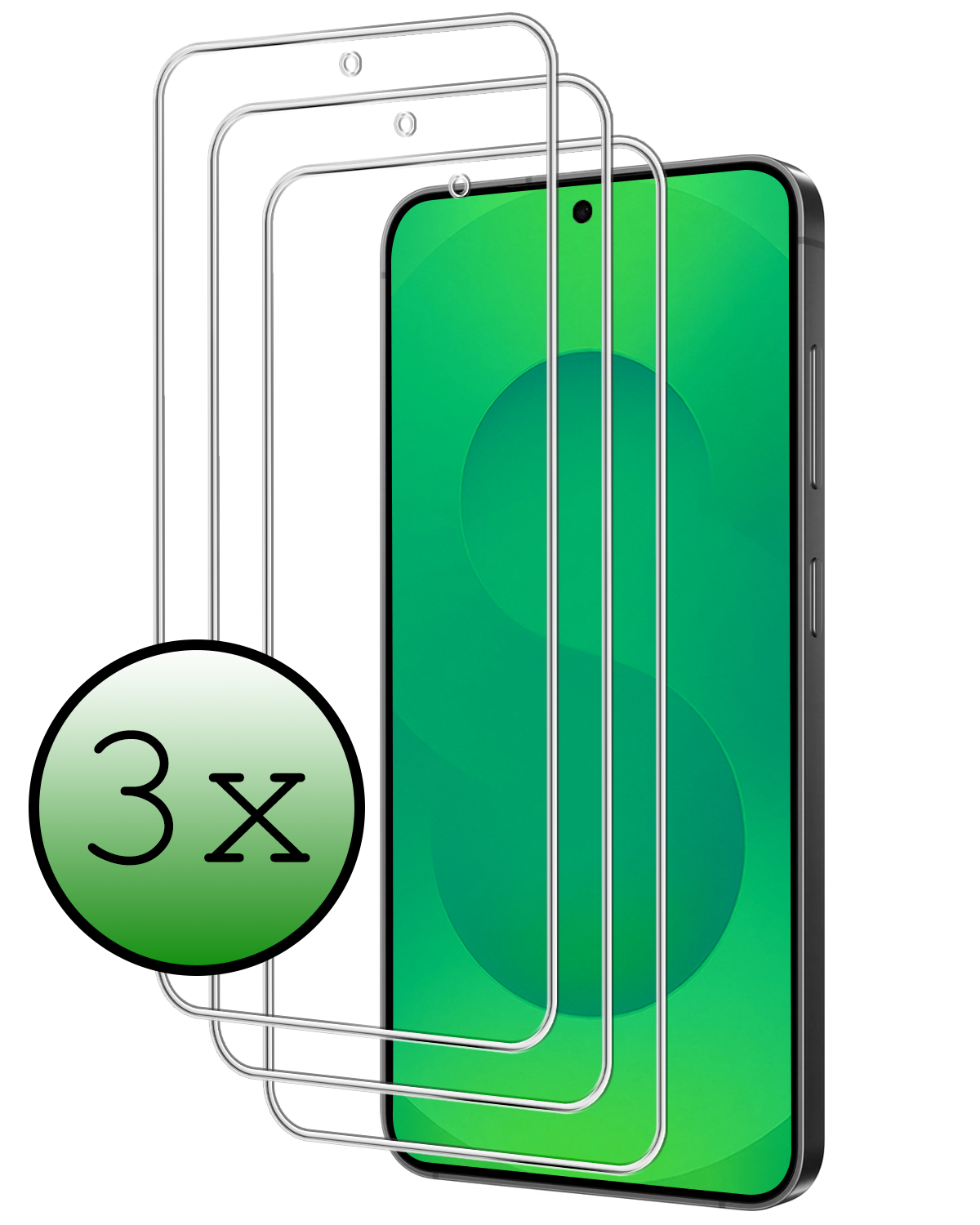 BASEY. BASEY. Samsung Galaxy S25 FE Screenprotector Glas - 3 PACK