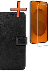Nomfy Nomfy Samsung Galaxy S25 FE Hoesje Bookcase Met Screenprotector - Zwart