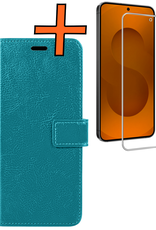 Nomfy Nomfy Samsung Galaxy S25 FE Hoesje Bookcase Met Screenprotector - Turquoise