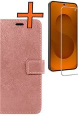 Nomfy Nomfy Samsung Galaxy S25 FE Hoesje Bookcase Met Screenprotector - Rose Goud