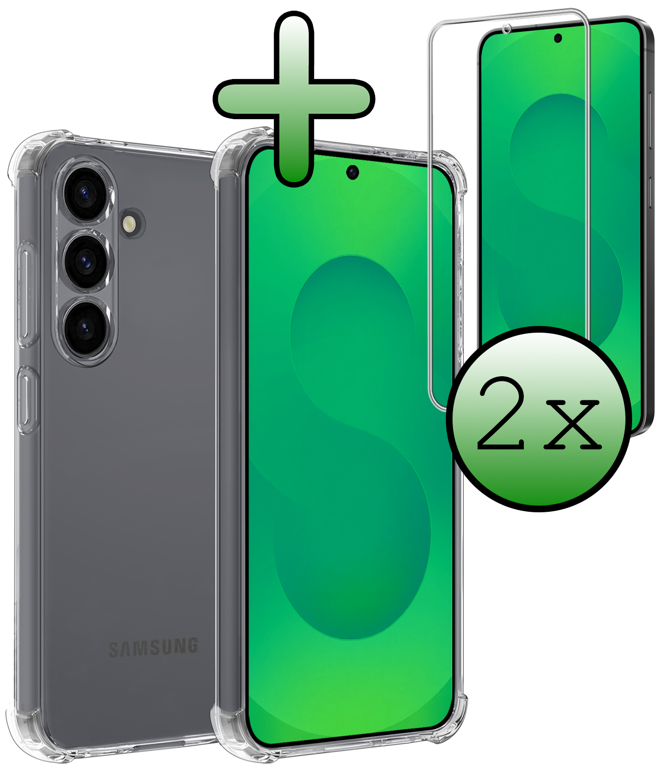 BASEY. BASEY. Samsung Galaxy S25 FE Hoesje Shockproof Met 2x Screenprotector