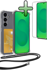 BASEY. BASEY. Samsung Galaxy S25 FE Hoesje Pashouder met Koord Met Screenprotector