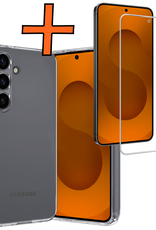 Nomfy Nomfy Samsung Galaxy S25 FE Hoesje Siliconen Met Screenprotector - Transparant