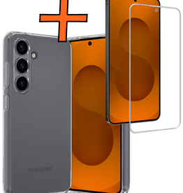 Nomfy Nomfy Samsung Galaxy S25 FE Hoesje Siliconen Met Screenprotector - Transparant