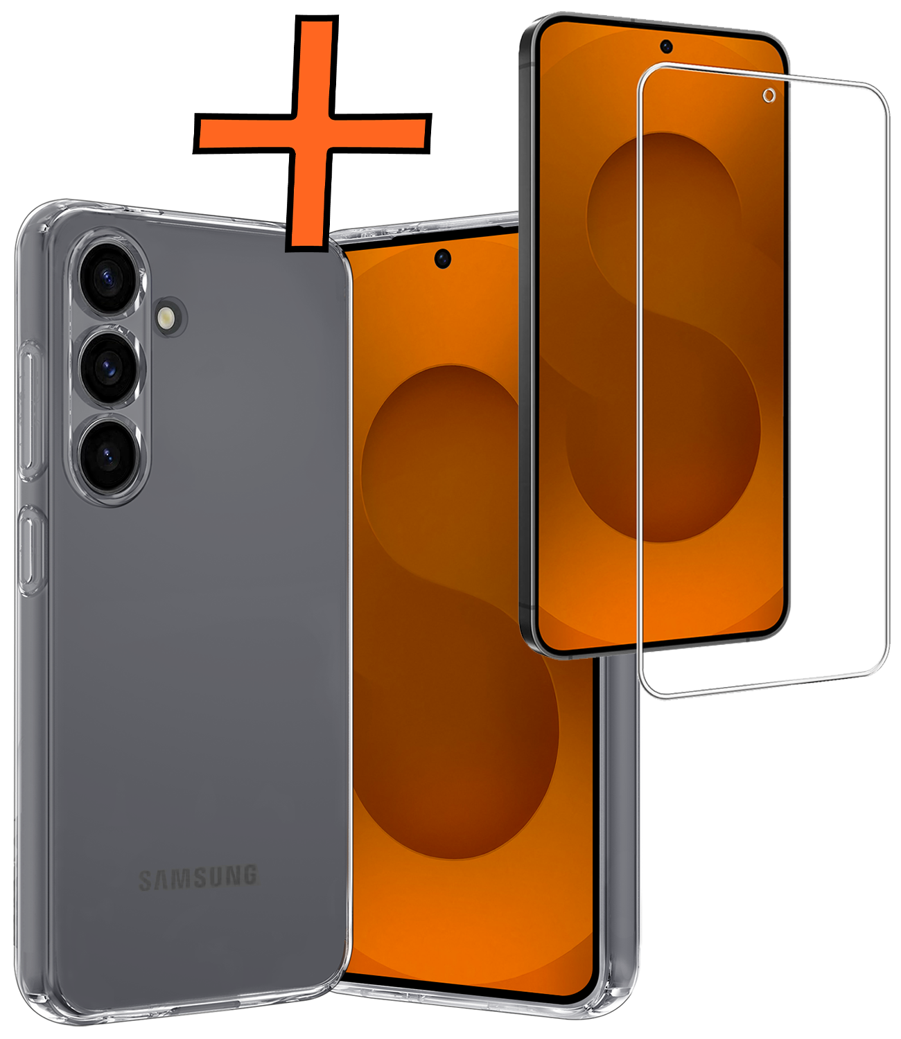 Nomfy Nomfy Samsung Galaxy S25 FE Hoesje Siliconen Met Screenprotector - Transparant