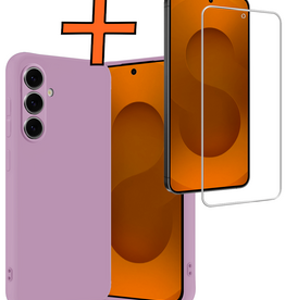 Nomfy Nomfy Samsung Galaxy S25 FE Hoesje Siliconen Met Screenprotector - Lila